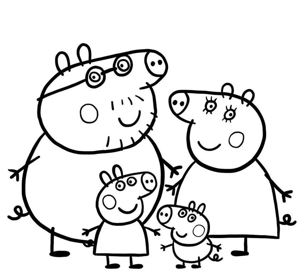 Desenho da Porquinha Peppa  Colorindo e desenhando a Peppa Pig Mamae Pig  Papai Pig e George 