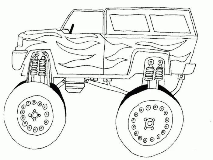 Desenhos de Carros Monster para colorir