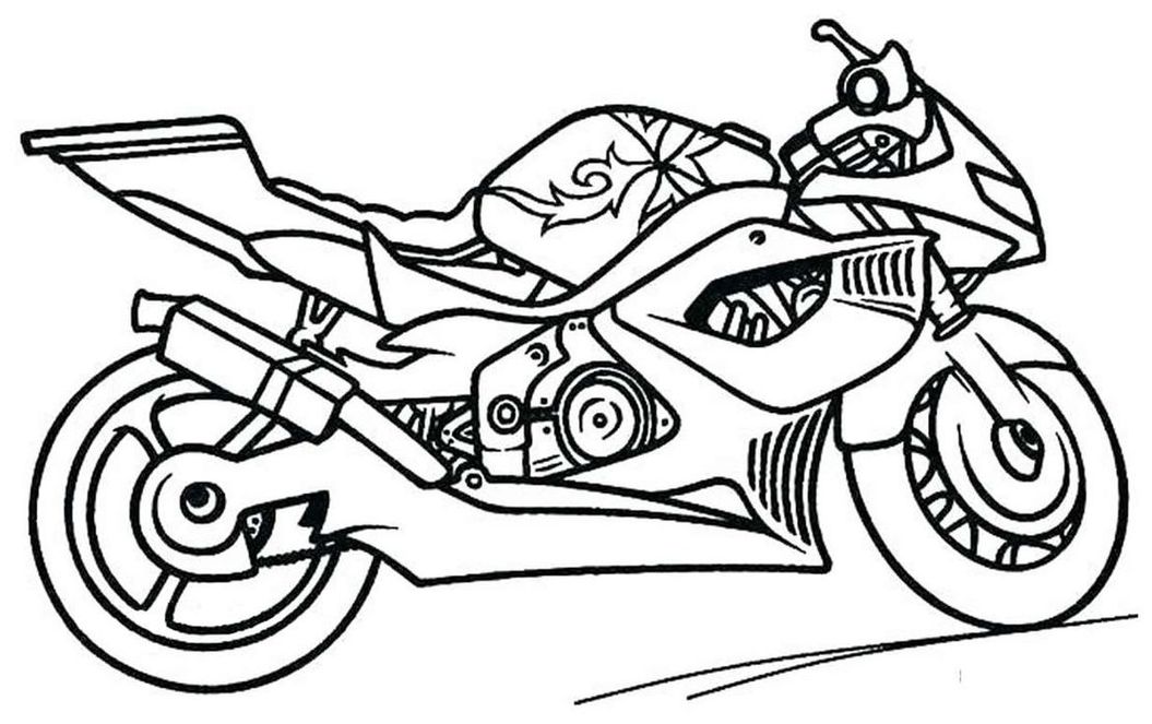 Categoria: Transportes Desenho: Moto para colorir Tamanho: A4