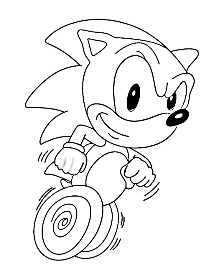 Imprimir para colorir e pintar o desenho Sonic - 2556