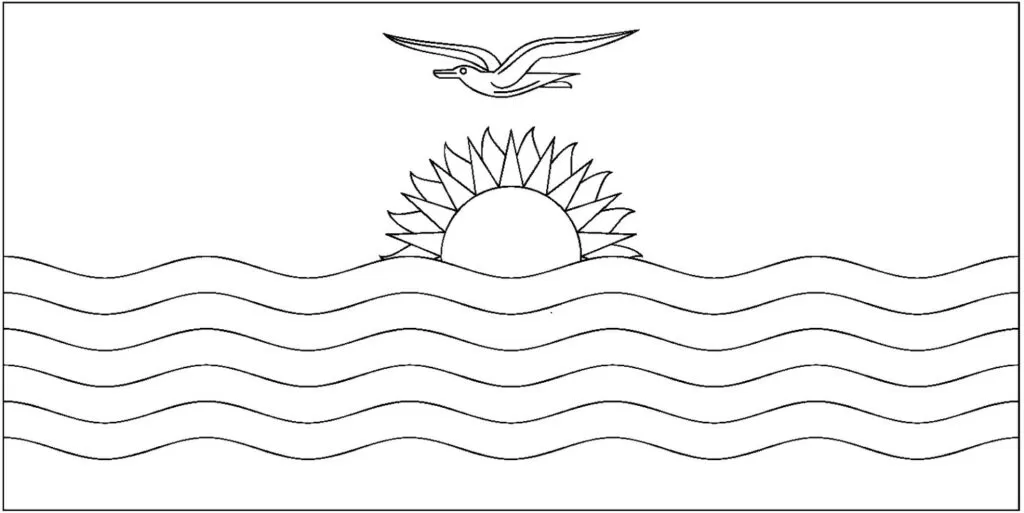 Desenhos das Bandeiras dos Países na letra K. Bandeira de Kiribati em PDF