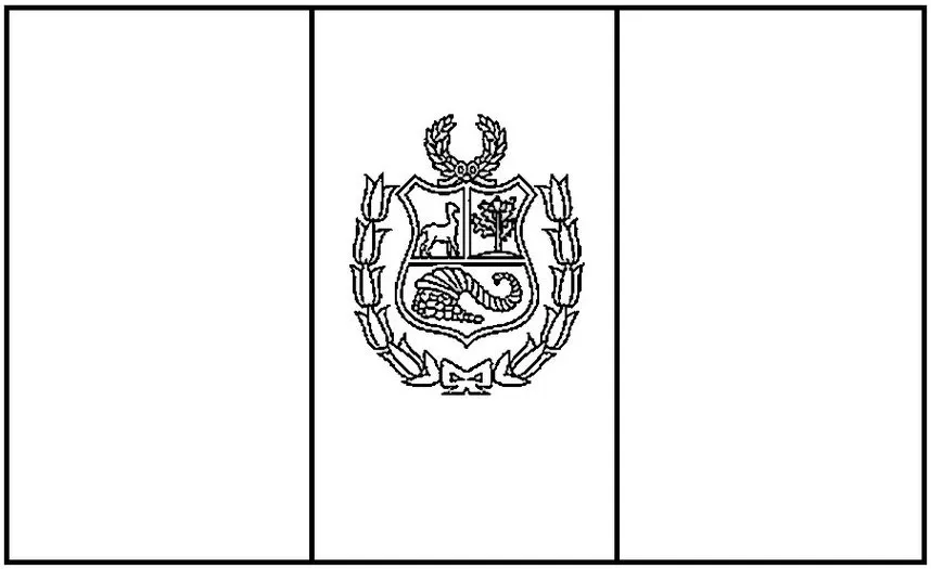 Desenhos das Bandeiras dos Países na letra P Peru