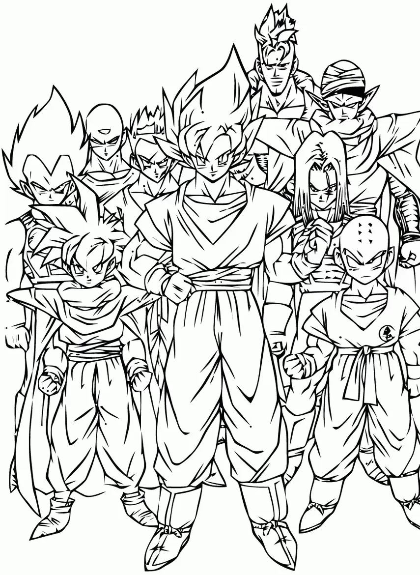 de 70] Desenhos do Goku para colorir - Imprimir Desenhos
