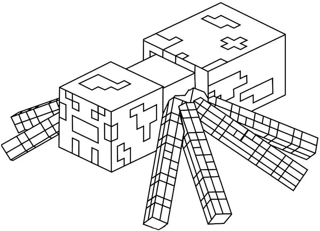 Aranha do Minecraft: Desenhos para Imprimir e Colorir! [Atividades