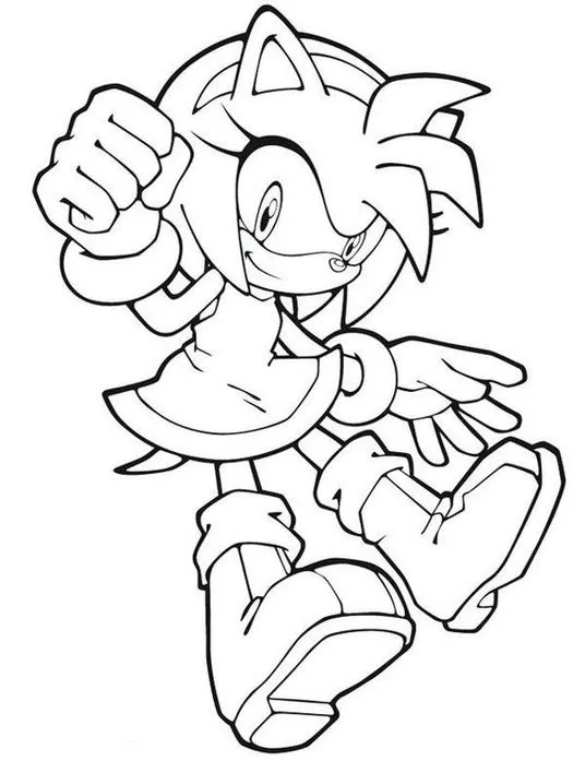 Amy Rose Sonic para colorir - Desenhos Imprimir