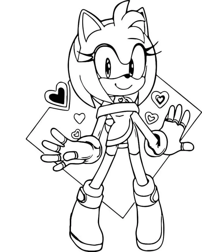 Namorada do Sonic: Amy - Sonic - Just Color Crianças : Páginas para colorir  para crianças