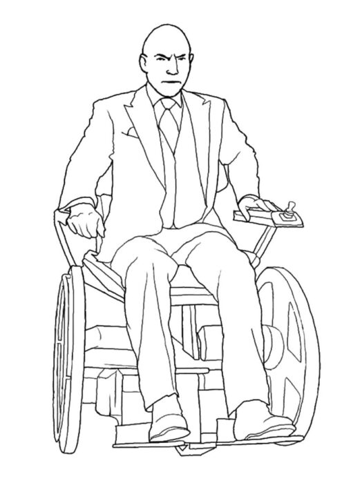 Desenhos dos X-Mens Professor Charles Xavier em PDF para colorir