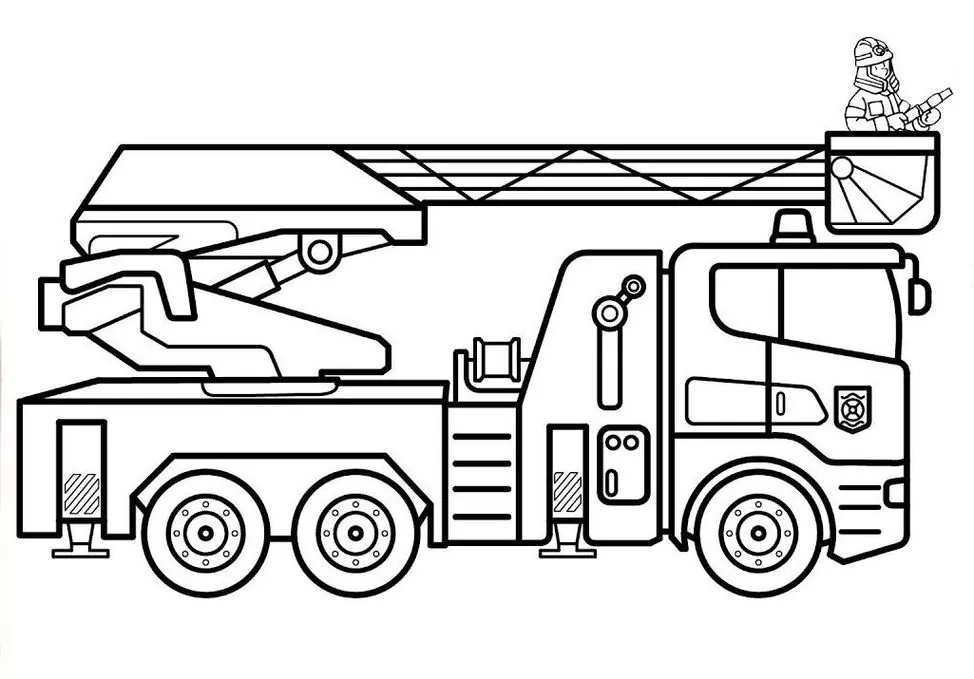 Páginas para colorir caminhão de Bombeiros. 120 imagens - A maior