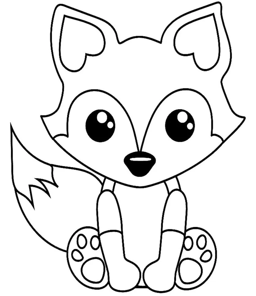 Desenhos de Raposas em PDF para Colorir Fofinha
