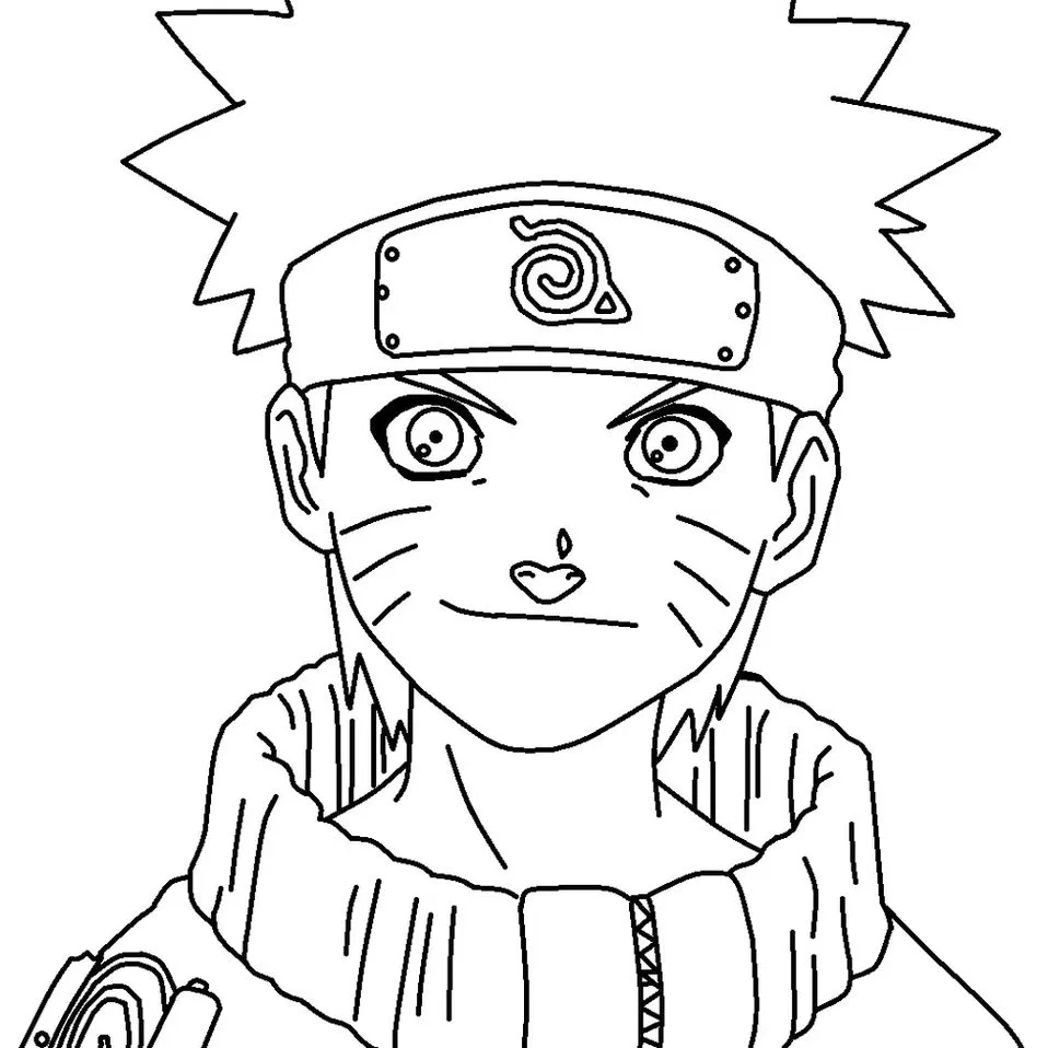 Naruto de perfil para colorir - Imprimir Desenhos