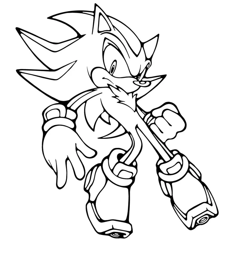 Desenhos de Shadow de Sonic para Colorir e Imprimir 
