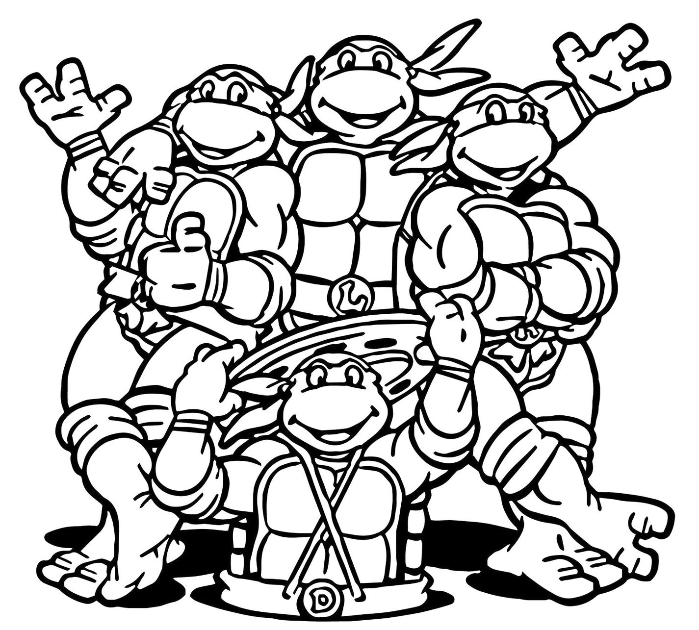 Desenhos para colorir de tartarugas ninja com seu skate 