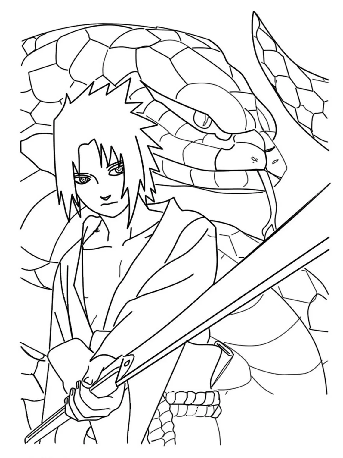 Sasuke possuido para colorir e pintar - Imprimir Desenhos