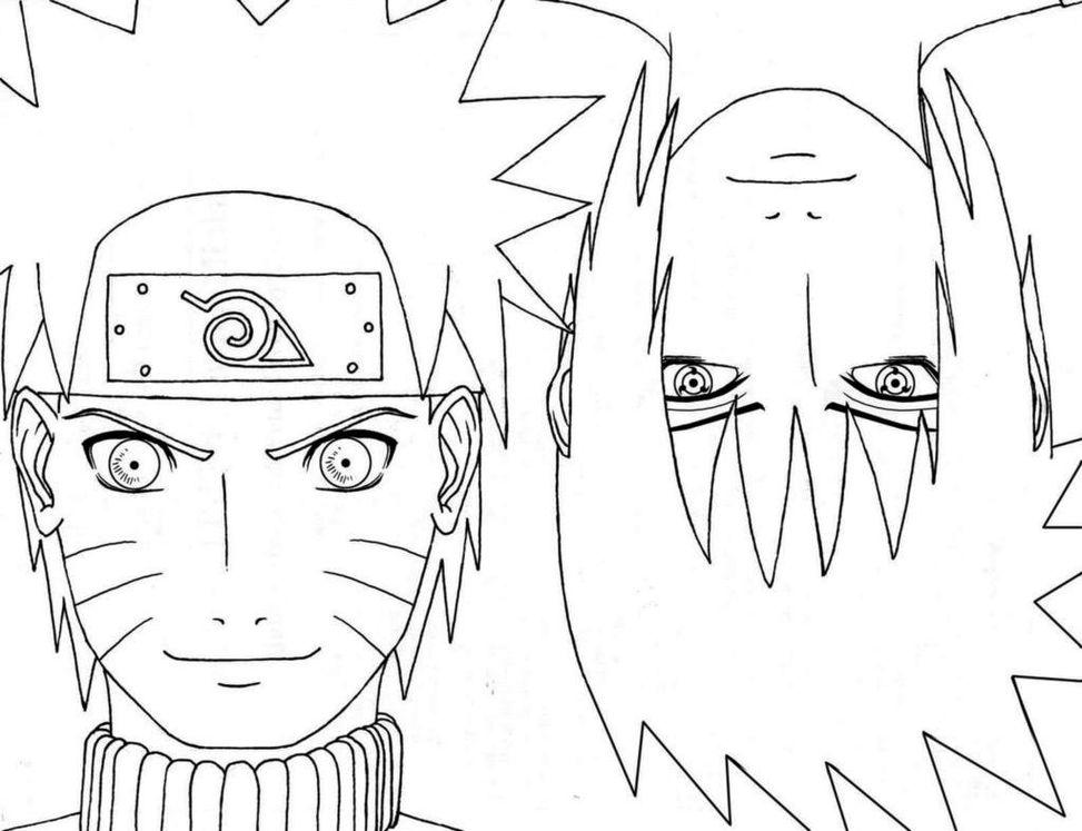 Naruto e Sasuke  Desenhos para Imprimir e Colorir