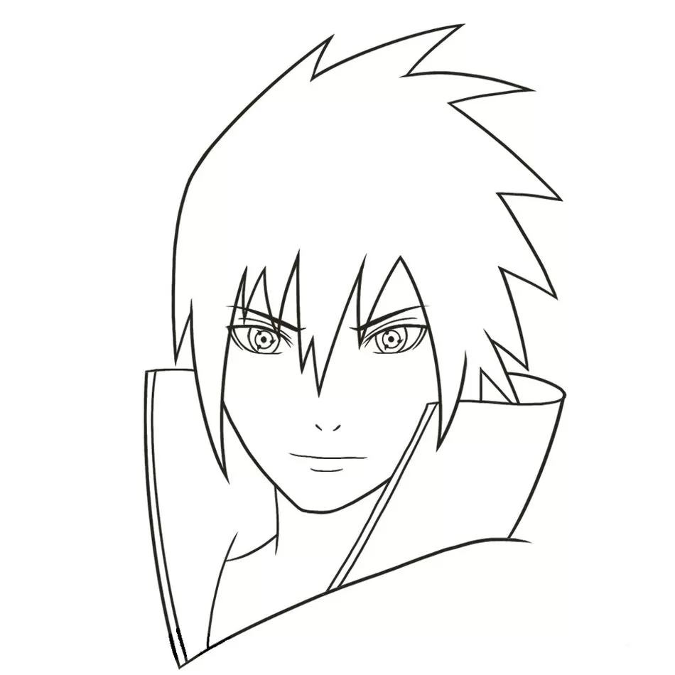 Sasuke e Naruto sérios para colorir - Imprimir Desenhos