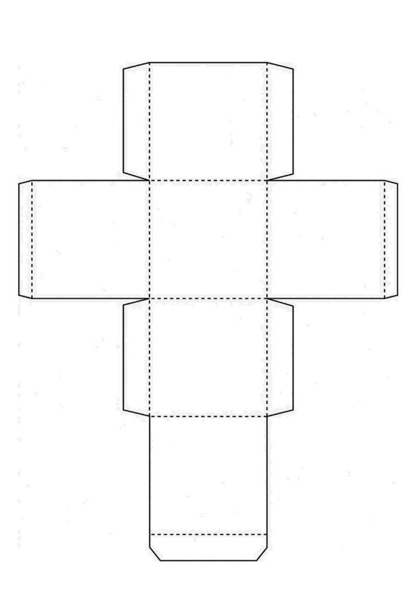 Moldes de Caixinhas para imprimir caixa quadrada simples