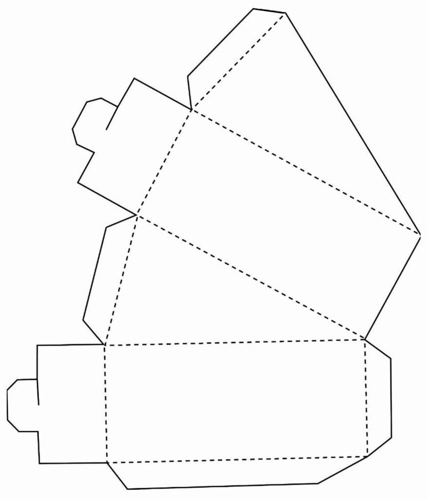 Moldes de Caixinhas para imprimir caixa triangular