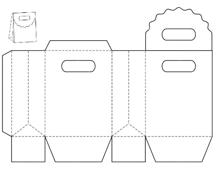 Moldes de Caixinhas para imprimir sacolinha de papel