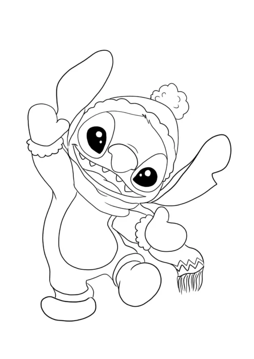 Desenhos para colorir Lilo e Stitch Frio