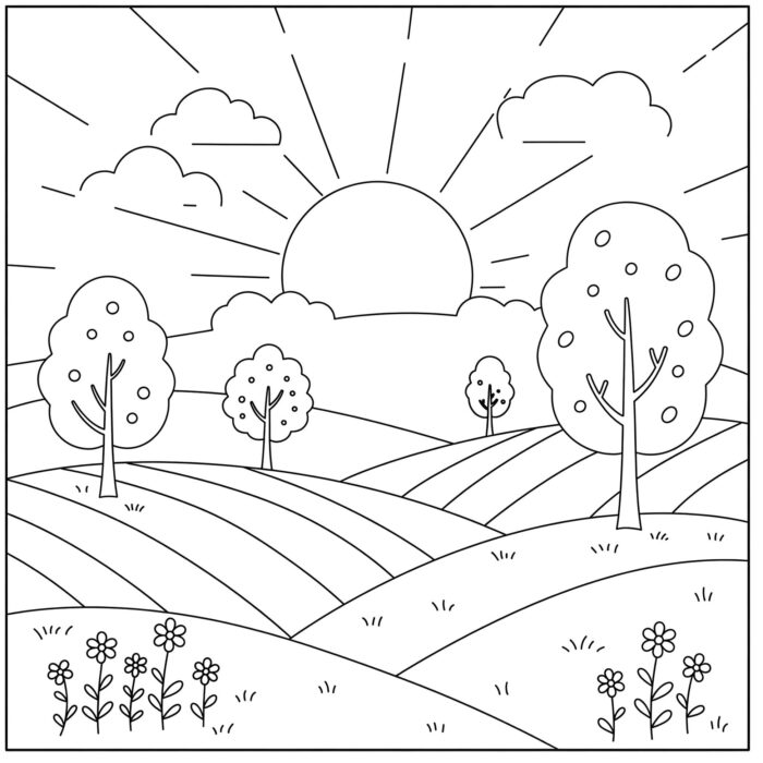 Desenhos da Natureza Campo para colorir