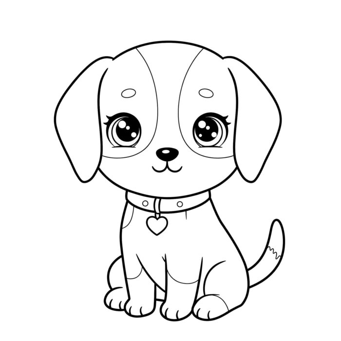 Desenhos de Animais Fofos Cachorrinho Fofo para colorir