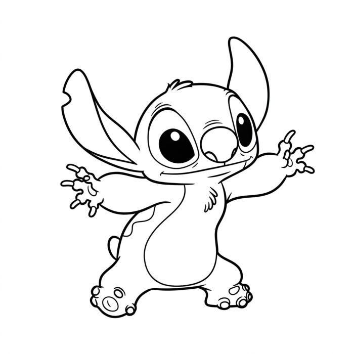 Desenhos do Stitch De Braços Abertos para colorir