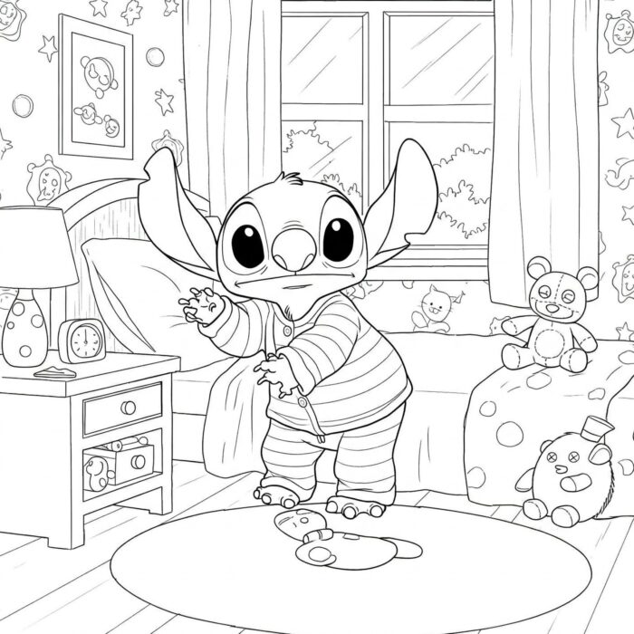 Desenhos do Stitch Pronto Pra Dormir para colorir