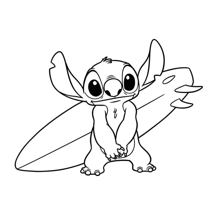 Desenhos do Stitch Surf para colorir